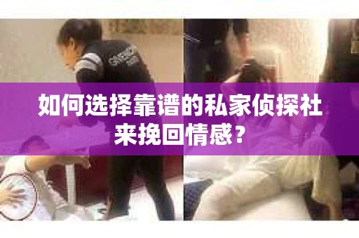 如何选择靠谱的私家侦探社来挽回情感？
