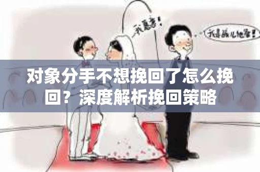 对象分手不想挽回了怎么挽回？深度解析挽回策略
