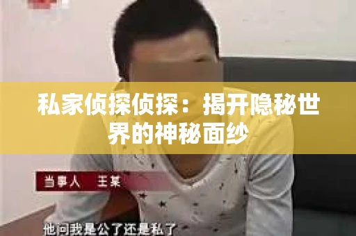 私家侦探侦探：揭开隐秘世界的神秘面纱