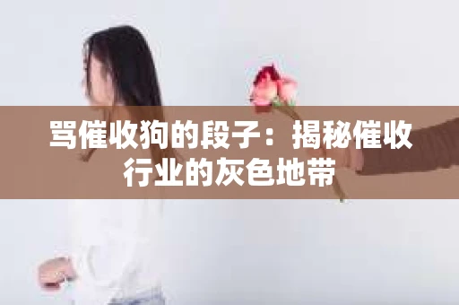 骂催收狗的段子：揭秘催收行业的灰色地带