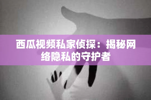 西瓜视频私家侦探：揭秘网络隐私的守护者